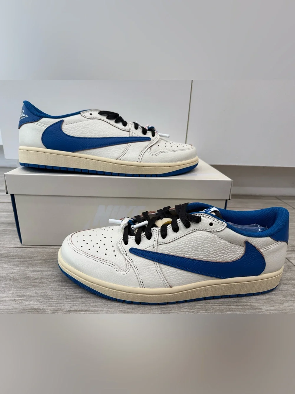 Fragment Travis Scott Jordan 1 Retro Low DM7866-104 Sail Black Military Blue 12